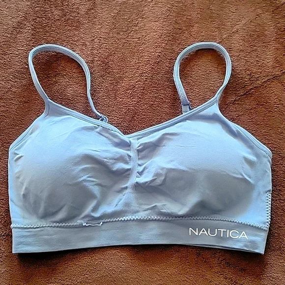 NWOT NAUTICA Intimates Sports Bra 2 Pack White & Blue - Picture 5 of 9